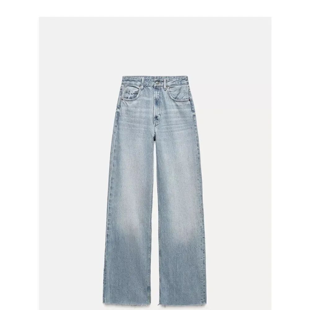 ZARA HIGH RISE WIDE LEG JEAN